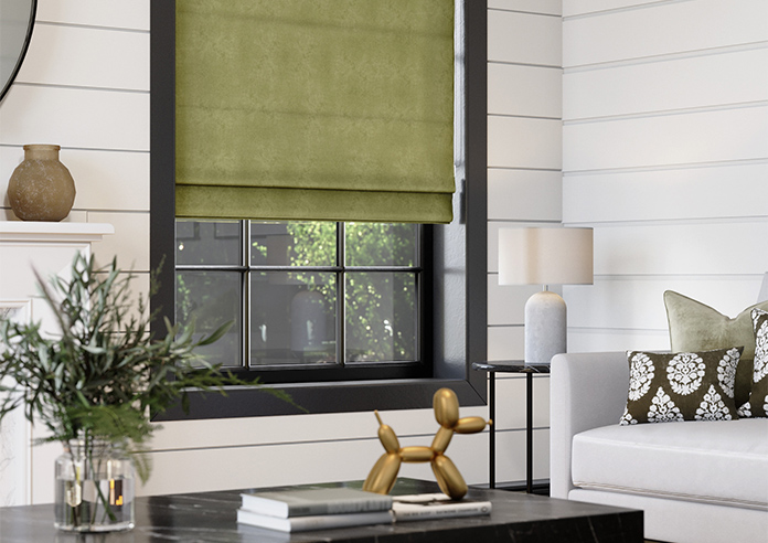 Faux Suede, Olive - Roman Blind - Image 5